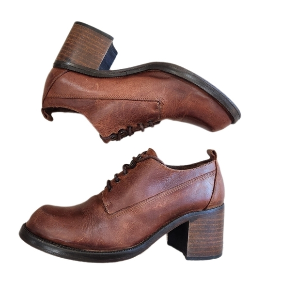 VINTAGE GUESS Marciano distressed Leather Bootie boots, Whiskey Brown, Women's 7 - Picture 2 of 6